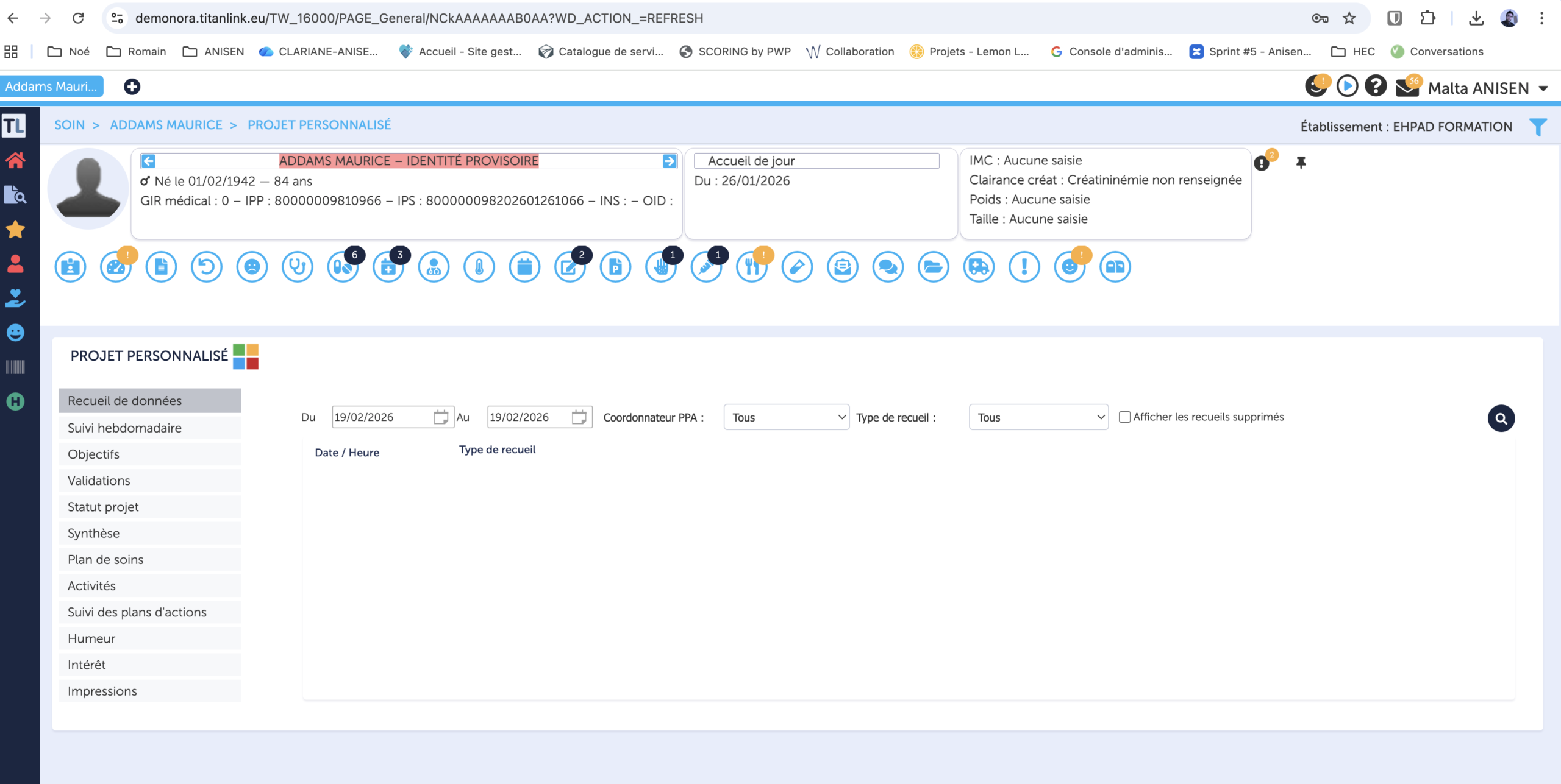 TITAN PAP - Vue du Projet Personnalisé